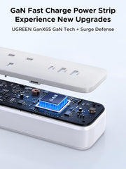 UGREEN GaN 6-in-1 Surge Protector Power Strip with PD30W USB-C (2A1C), Overload/Short-Circuit/Overheat Protection Extension Cord with 3 AC Outlet, UK Plugs with 2M Lead for Home Office Travel, etc
