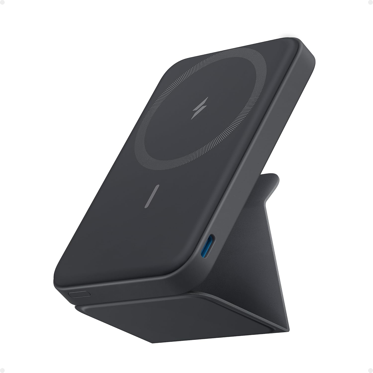 Anker Power Bank, 622 Magnetic Battery (MagGo), 5000mAh Foldable Magnetic Wireless Portable Charger and USB-C for iPhone 16/16 Plus/16 Pro/16 Pro Max, iPhone 15/14/13 Series, | Folding Design Compatible with iPhone 12/13/14/15/16/17, Color: Interstellar
