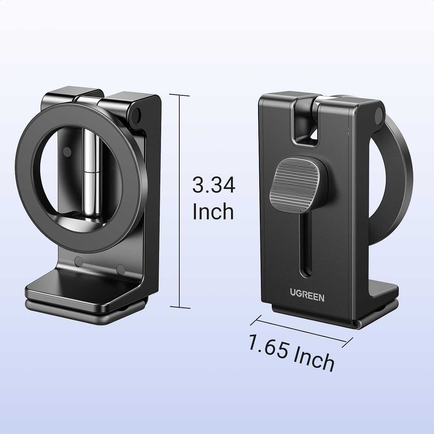 UGREEN MagSafe Phone Holder Airplane Travel Essentials Fit for iPhone 17 | Foldable and Portable Stand Compatible with iPhone 16/15/14 Series S25 Ultra Black