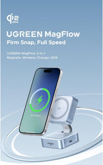 UGREEN 2-in-1 Magnetic 25W Wireless Charger Gray