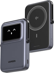 UGREEN Uno Magsafe Power Bank 10000mAh Qi2 Certified 15W iPhone16 Pro Max Fast Charging Magnetic Portable Charger with Foldable Stand and TFT Display Battery Pack Wireless for iPhone 16-12 Series