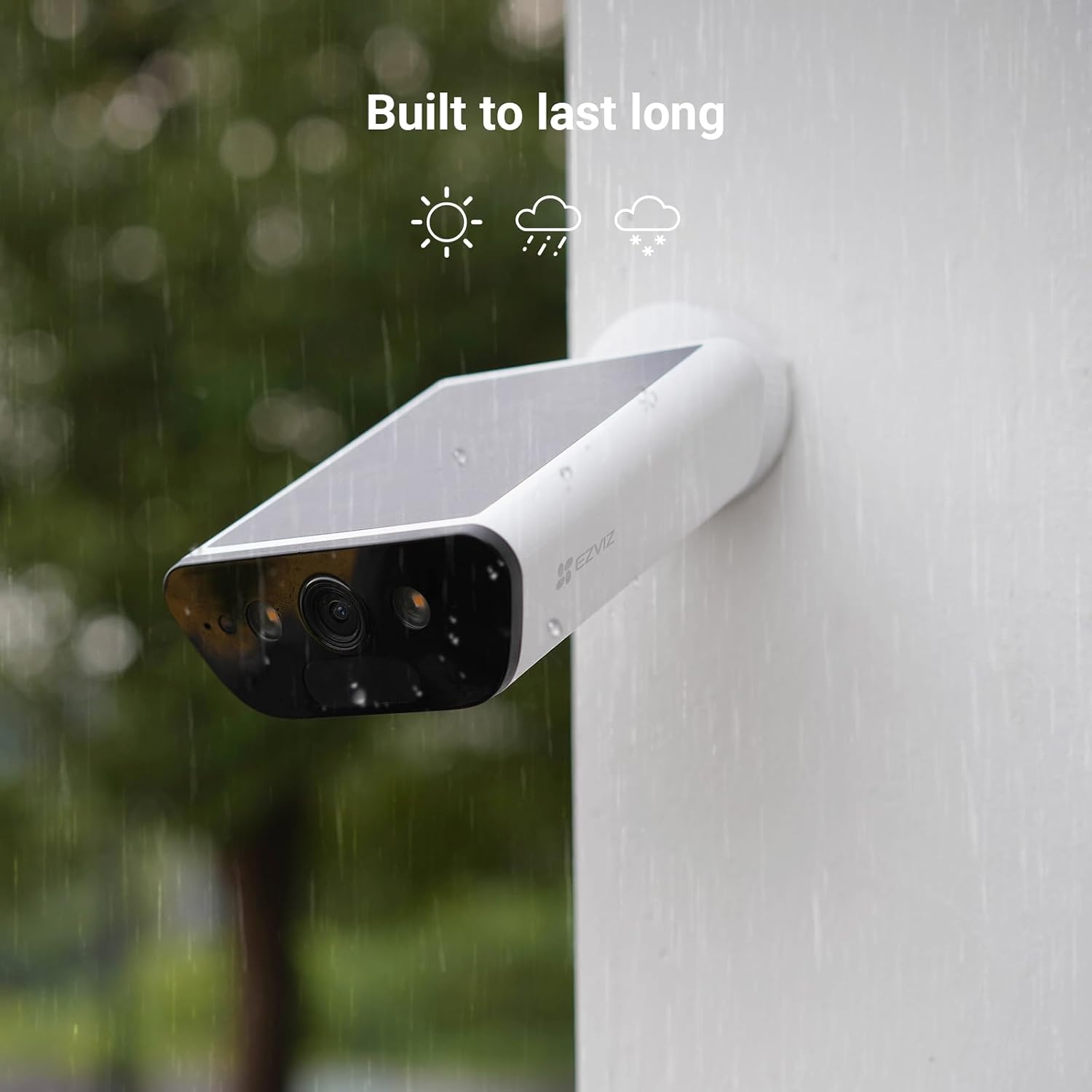 EZVIZ CB5 4K Solar Security Camera Outdoor Wireless 2-IN-1 Built-in Solar Panel, Color Night Vision, Human Detection, Vehicle Detection, Two Way Audio, Weatherproof, Alexa Compatible, White