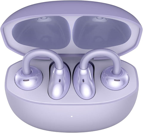 HONOR Choice Earbuds CLIP (2025 Model) Wireless Earphones, Open-Ear Bluetooth Earbuds, Feather-Like Wearing, 36 Hour Long Battery Life, Purple