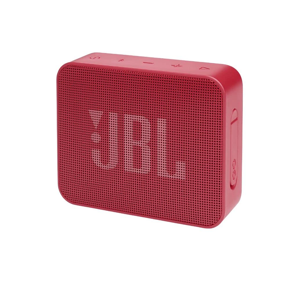 JBL Go Essential Portable Waterproof Speaker, Original JBL Pro Sound, Big Audio and Rich Bass, IPX7 Waterproof, Wireless Streaming, 5 Hours of Battery - Red, JBLGOESRED, Bluetooth