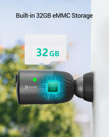 EZVIZ BC1C 2MP KIT Security Camera Outdoor Wireless, Large Rechargable Battery, Free 32 GB Local Storage, PIR Motion Detection, Two-way Talk, Colour Night Vision, Waterproof, H.265(BC1C 2MP KIT)