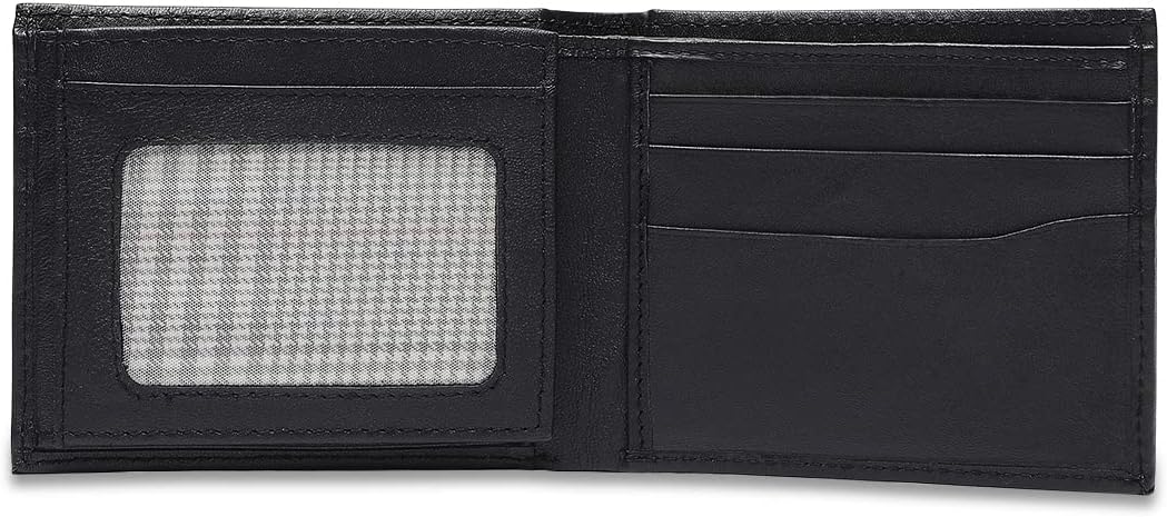Bi-Fold Organised Wallet Flat Nappa Genuine and Smooth Leather Upper IM2021XDA0004-400-Navy Blue