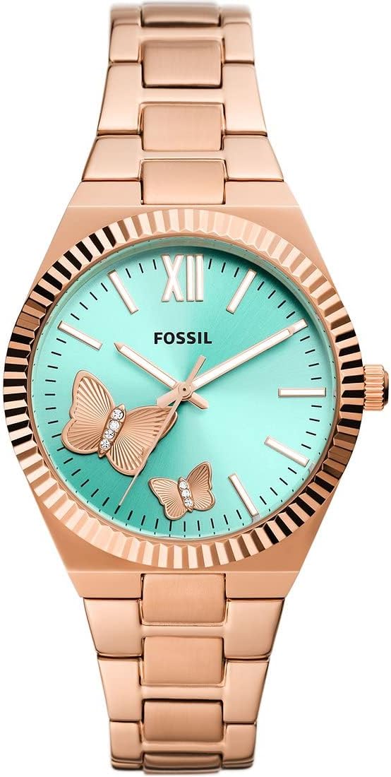 Fossil Scarlette Three-Hand Rose Gold-Tone Stainless Steel Watch - ES5277