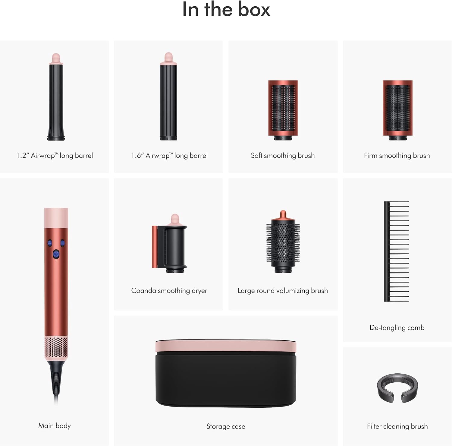 Dyson Special Edition Airwrap Complete Long Multi-Styler in Strawberry Bronze and Blush Pink with Detangling Comb - International Version