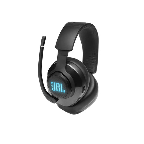 JBL Quantum 300 Hybrid Wired Over-Ear Gaming Headphones with Voice-Focus Flip-Up Mic, QuantumSURROUND Realistic Spatial Soundstage, Lightweight, Memory Foam Comfort, PC and Consoles Compatible - Black