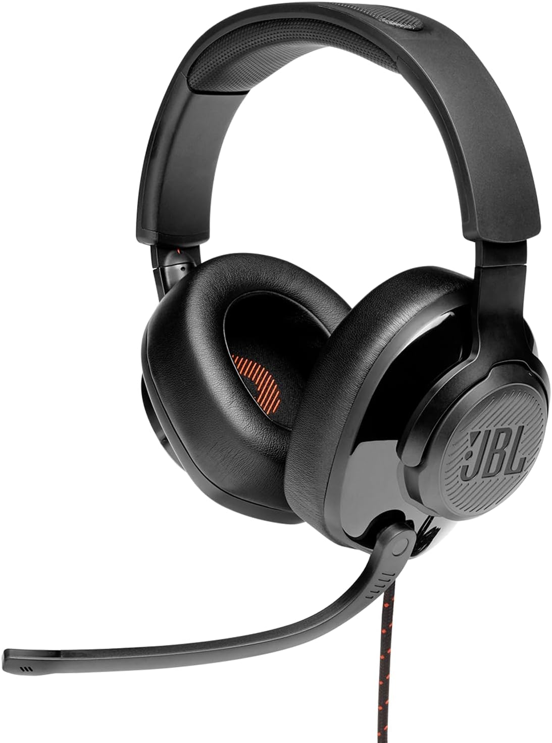 JBL Quantum 300 Hybrid Wired Over-Ear Gaming Headphones with Voice-Focus Flip-Up Mic, QuantumSURROUND Realistic Spatial Soundstage, Lightweight, Memory Foam Comfort, PC and Consoles Compatible - Black