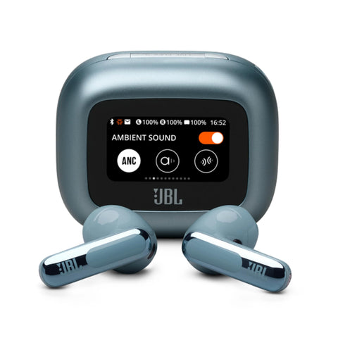 JBL LIVE FLEX 3 True wireless noise-cancelling earbuds with open-stick design and 50 hours total playback plus wireless charging, JBLLIVEFLEX3SIL, Silver