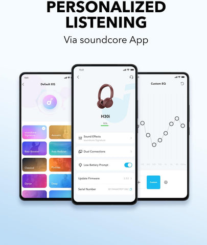 Soundcore by Anker H30i Bluetooth Headphones 70 Hours Playback 40 mm Drives Bluetooth 5.3 Ultra Light App Supported Red
