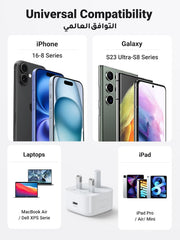 UGREEN PD 30W iPhone 16 Pro Charger USB-C Power Adapter Fast Charging Type C Wall Plug Charger Compatible for iPhone 16 Pro Max/15, iPad, Samsung S25U/S24U, Xiaomi Redmi Note 14/13/12, POCO X7 etc
