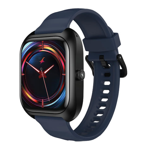 Fastrack VOX Neo Smart Watch with 1.91” Curved TFT Display, Rotary Crown, Offline Voice Commands,To-Do list, BT Calling, 24/7 Health Suite, SpO2, HRM, Sleep Tracking, IP68 Water Resistant - Onyx Black