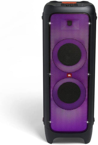 JBL Partybox Ultimate Massive party speaker with powerful sound, multi-dimensional lightshow, and splashproof design.