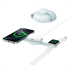 Anker MagSafe Compatible MagGo UFO 3-in-1 Charger, iPhone 17 Wireless Charging Station, 15W Qi2 Certified, Foldable Travel Charging Pad, for iPhone 17/16/15, AirPods, Apple Watch (Not a Power Bank)