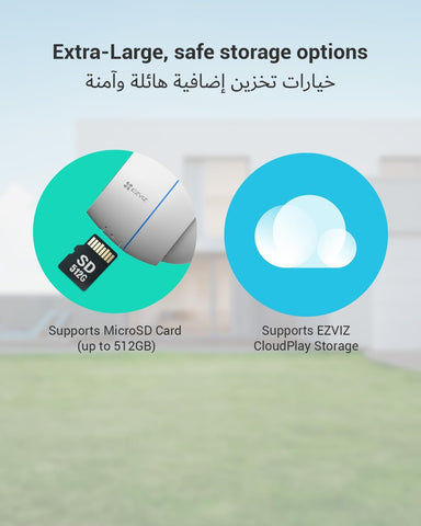EZVIZ H3c Security Camera, 1080p 2MP Outdoor WiFi Camera CCTV for Home with IR Night Vision, AI Human Shape Detection, Weatherproof Design, Audio Pick-Up, Compatible with Alexa & Google Assistant