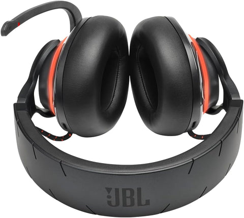 JBL Quantum 300 Hybrid Wired Over-Ear Gaming Headphones with Voice-Focus Flip-Up Mic, QuantumSURROUND Realistic Spatial Soundstage, Lightweight, Memory Foam Comfort, PC and Consoles Compatible - Black