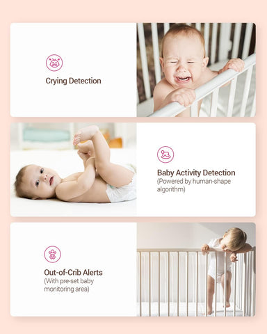 EZVIZ 1080P Wireless Video Baby Monitor, Smart Baby Monitor with Detection of Baby Wine and Motion, IR Night Vision without Flashing Light, Two-Way Call, BM1-RA