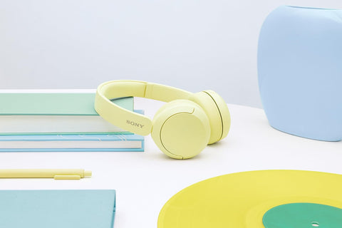 Sony WH-CH520 Wireless Headphones, Light Comfortable, on-Ear Style, Clear Voice Calls, 50 Hours Battery Life, Quick Charge, Multipoint, Yellow