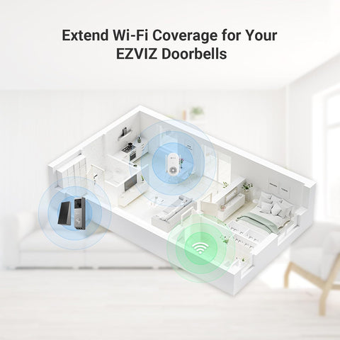 EZVIZ CH1 Smart Wi-Fi Chime Designed for Battery-Powered Video Doorbells (EP3x Pro & More), 0-72 dB Adjustable Volume, 20 Ringtones, Plug-In Installation, Real-Time Audible Alert, APP Control, White