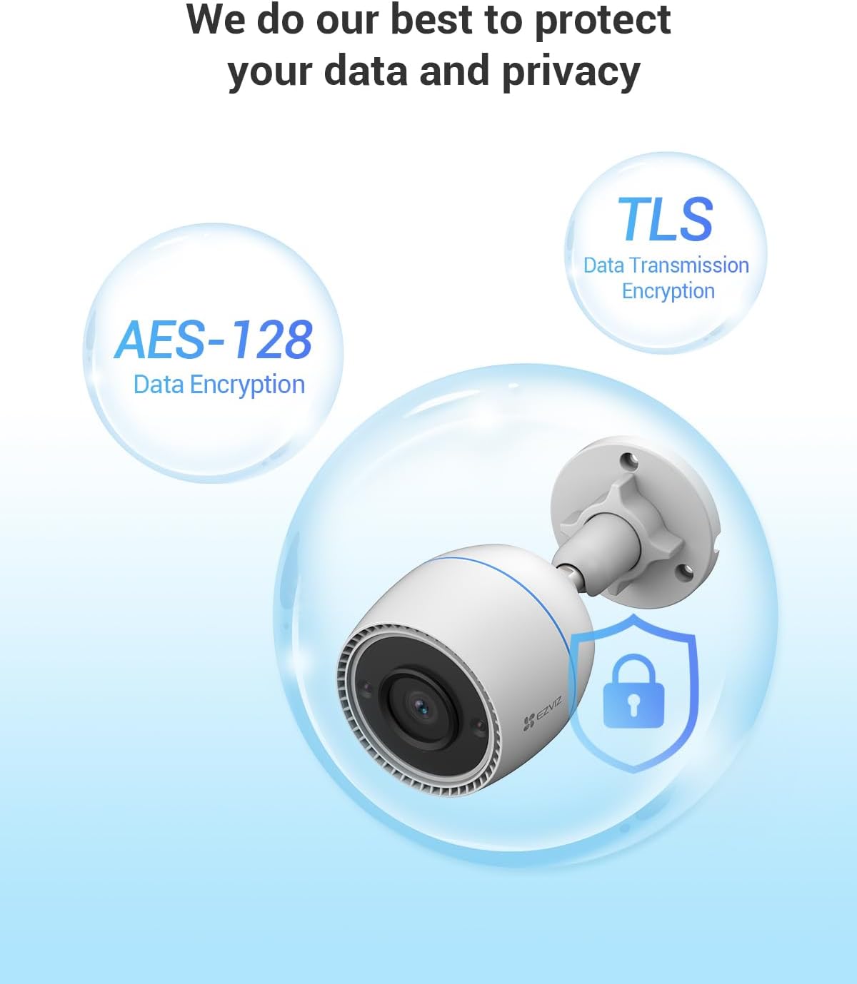 EZVIZ H3c Security Camera, 1080p 2MP Outdoor WiFi Camera CCTV for Home with IR Night Vision, AI Human Shape Detection, Weatherproof Design, Audio Pick-Up, Compatible with Alexa & Google Assistant