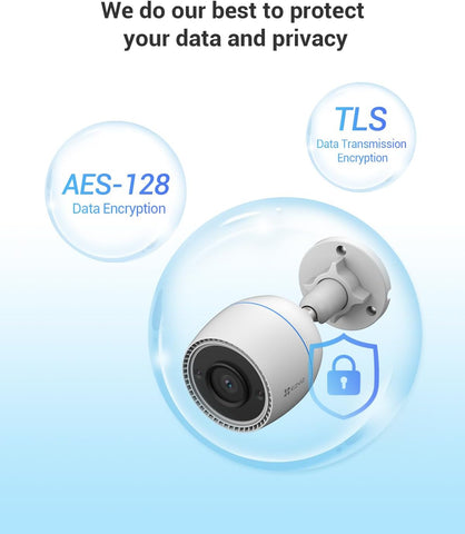 EZVIZ H3c Security Camera, 1080p 2MP Outdoor WiFi Camera CCTV for Home with IR Night Vision, AI Human Shape Detection, Weatherproof Design, Audio Pick-Up, Compatible with Alexa & Google Assistant