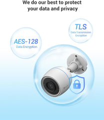 EZVIZ H3c Security Camera, 1080p 2MP Outdoor WiFi Camera CCTV for Home with IR Night Vision, AI Human Shape Detection, Weatherproof Design, Audio Pick-Up, Compatible with Alexa & Google Assistant