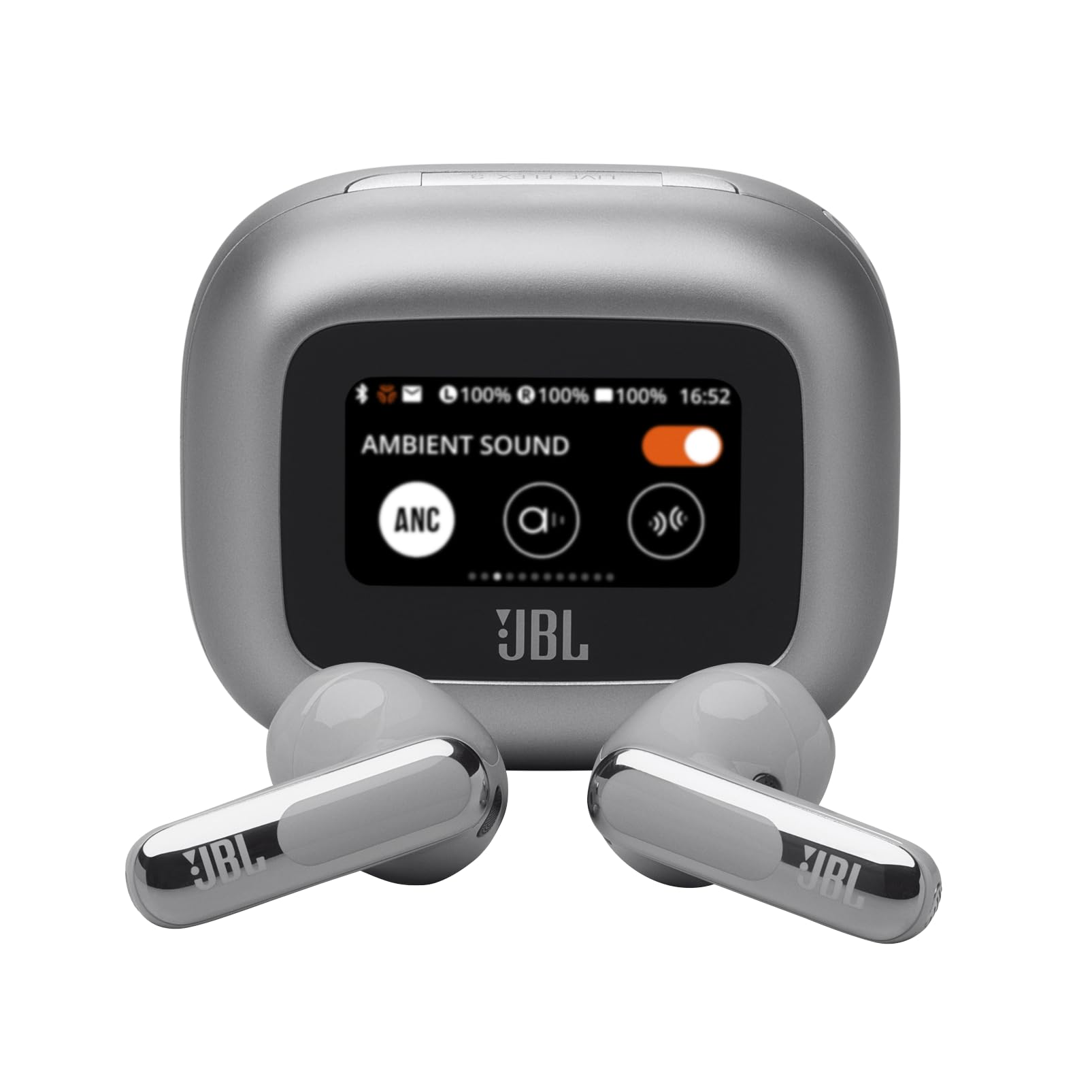 JBL Live Beam 3 True wireless noise-cancelling earbuds with stick-closed design and Smart Charging Case, JBLLIVEBEAM3BLK, Black