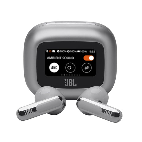 JBL Live Beam 3 True wireless noise-cancelling earbuds with stick-closed design and Smart Charging Case, JBLLIVEBEAM3BLK, Black