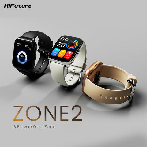 HiFuture Future Zone2 Bluetooth Calling Smart Watch, Black