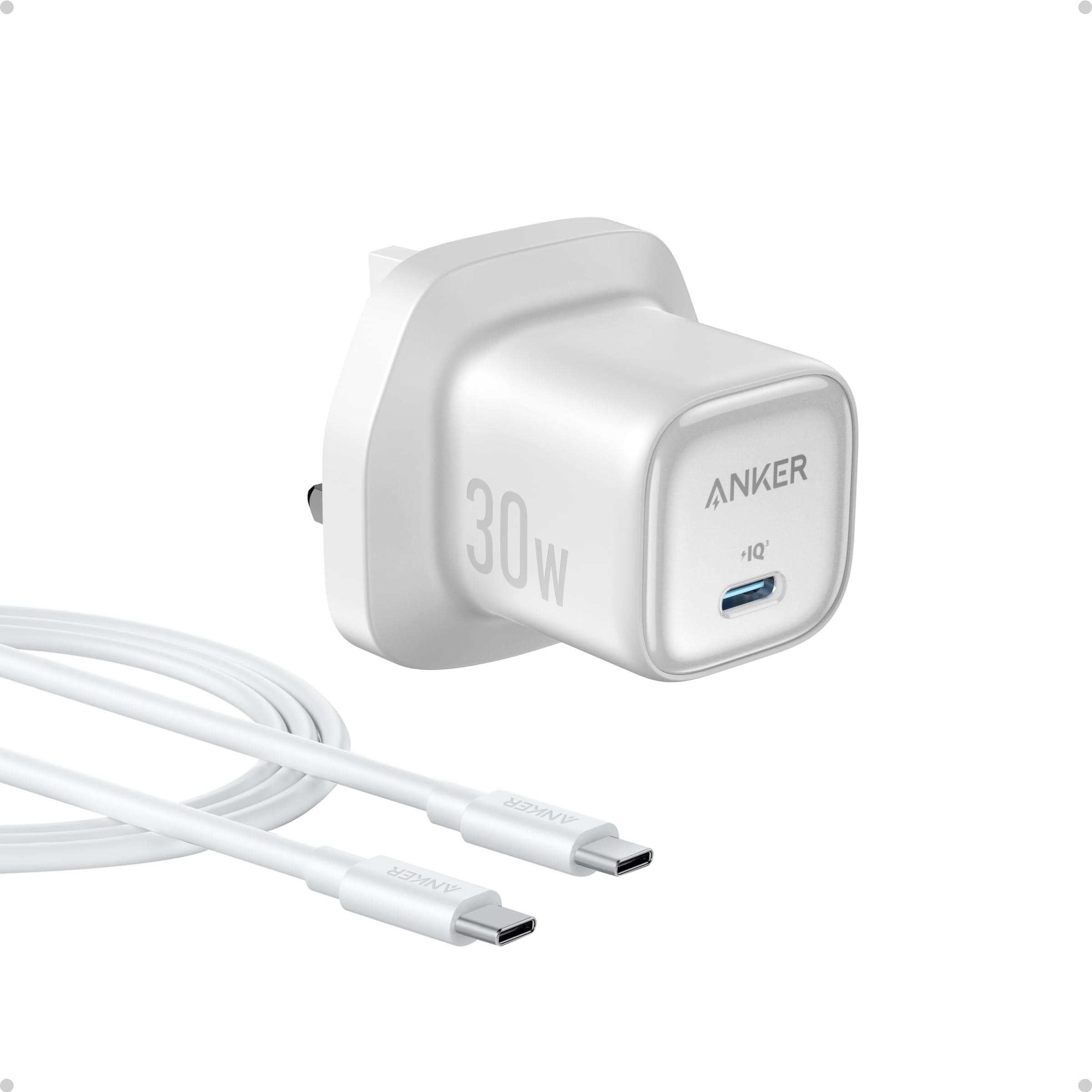 30W USB C Plug, Anker Zolo Compact GaN USB C Charger, Enhanced Temperature Control, Compact Design and 3X Faster Charging, Compatible with iPhone, iPad, Samsung, Pixel, and More (Black)