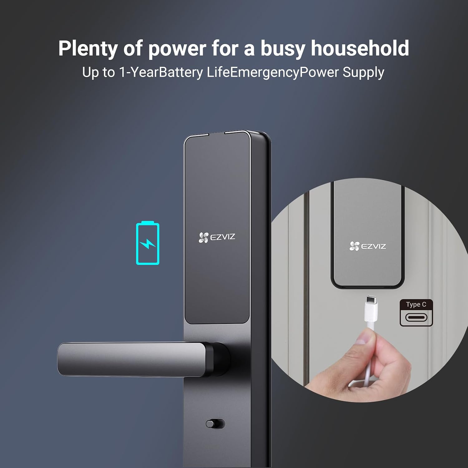EZVIZ Smart Lock DL05, 7-in-1 Keyless Entry Door Lock, with Fingerprint Access – Secure Keyless Entry, Multiple Unlock Options, Instant Alerts, Weather-Resistant, Child Safety Privacy Control 5085