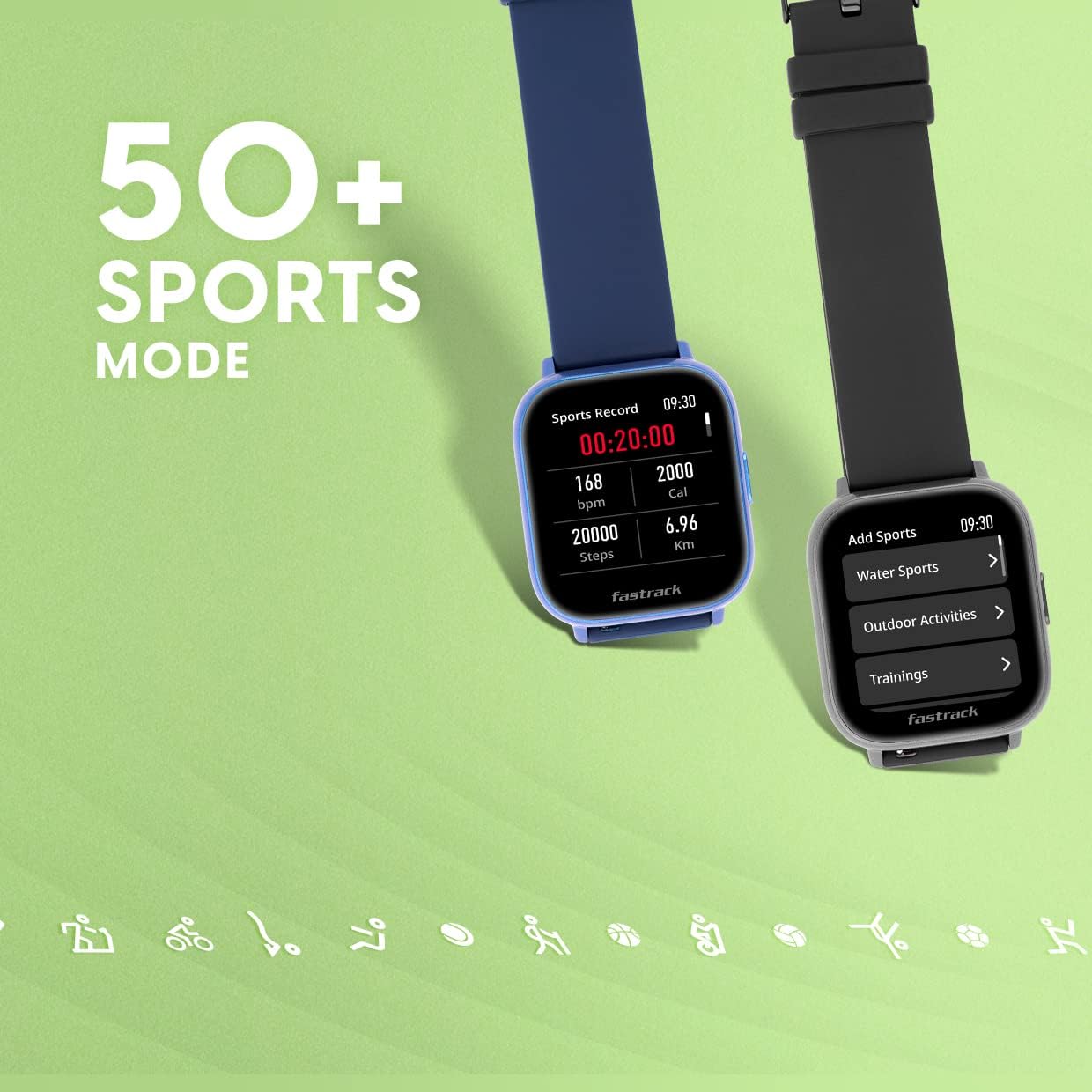 Fastrack Reflex Vybe Smart Watch|1.5” HD Display|50+ Sports Modes|100+ Watchfaces|in-Built Game|BP Monitor|SpO2|Sleep Tracker|Custom Watchface|7 Day Battery|Camera & Music Control|IP68| Dark Black