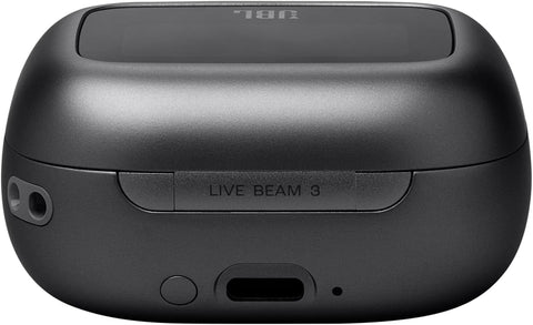 JBL Live Beam 3 True wireless noise-cancelling earbuds with stick-closed design and Smart Charging Case, JBLLIVEBEAM3BLK, Black