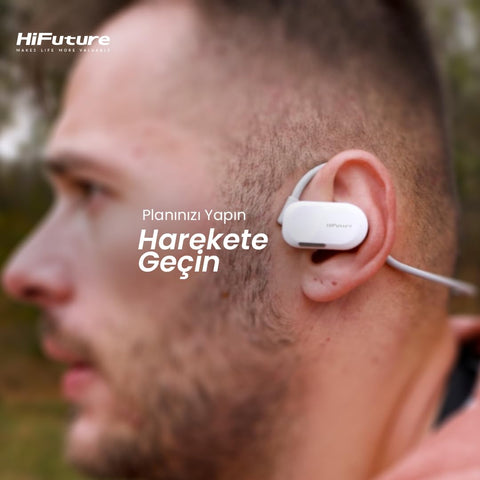 Hifuture FutureMate ENC Air Conduction Headphones - Grey White