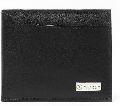 Bi-Fold Organised Wallet Flat Nappa Genuine and Smooth Leather Upper IM2021XDA0001-001-Black
