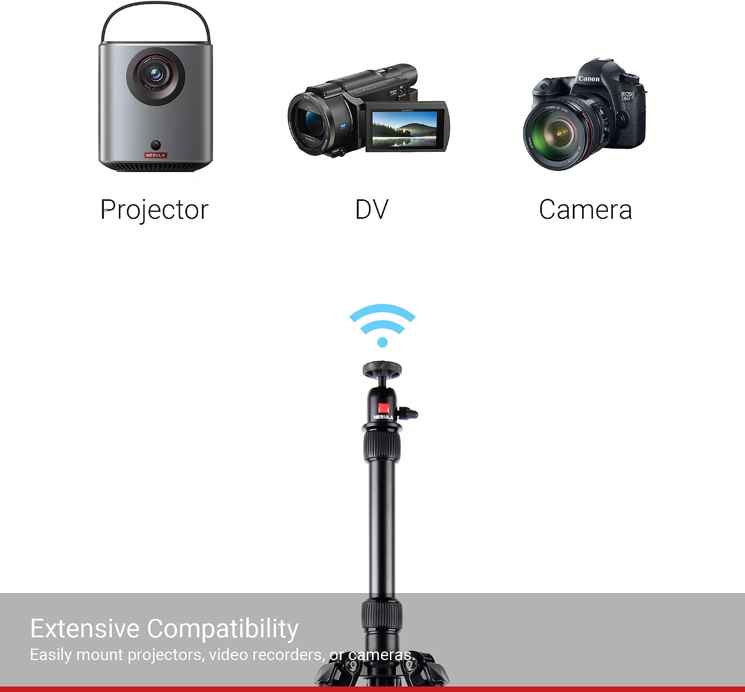 Anker Nebula Mars 2 Universal Tripod 3 Feet Black – Tripods (Universal, 3 Feet, Black, 360°, 0 – 180°, Steel)