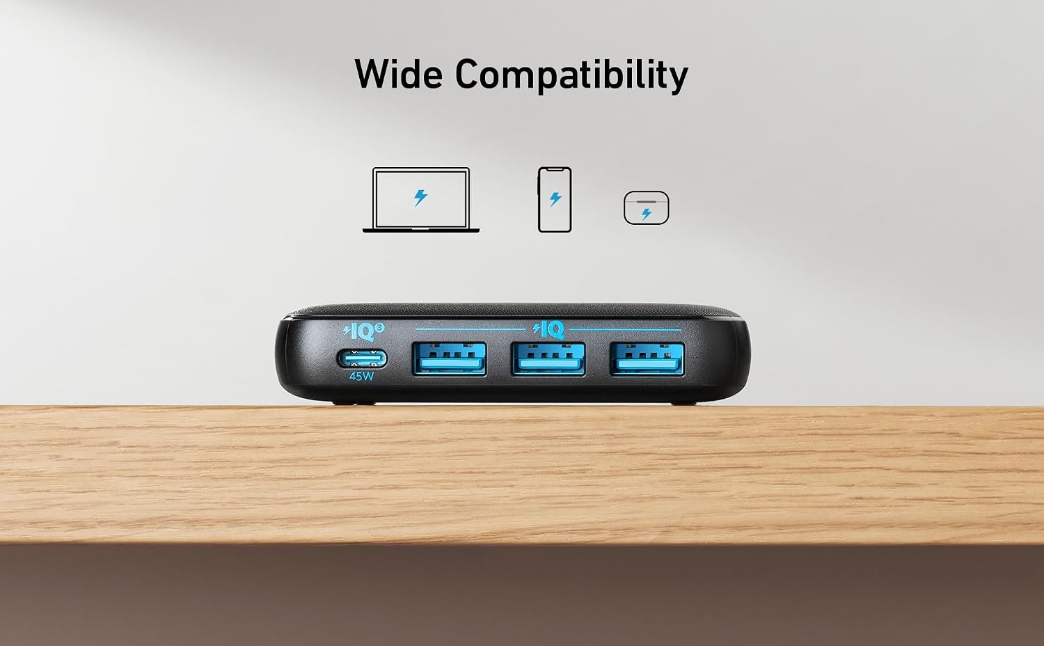 Anker USB C Charger, 65W 4 Port PIQ 3.0&GaN Fast Charger Adapter, PowerPort Atom III Slim Wall Charger with a 45W Power Delivery Port, for MacBook, USB C Laptops, iPad Pro, iPhone, Galaxy, and More