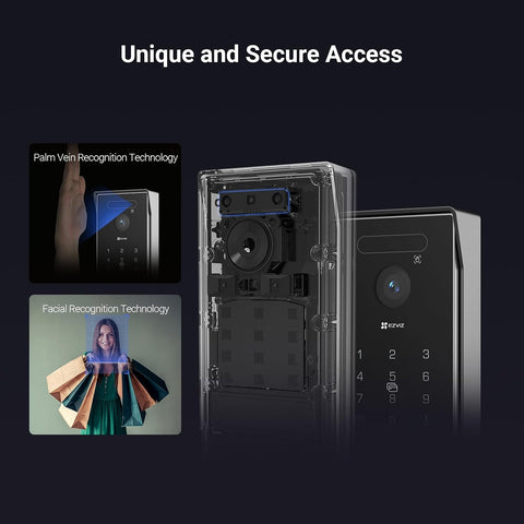 EZVIZ 4K Connected Video Intercom Doorphone with 8 Inch Touch Monitor, Indoor, Palm/Face Recognition, Remote Unlock, 2 Wires, Human Detection, RFID Option, Waterproof, Dual-Band WiFi, HP7 Pro