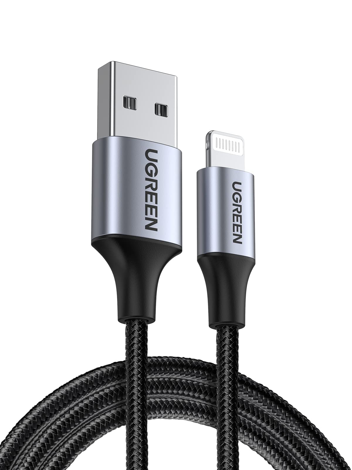 UGREEN iPhone Charger Lightning Cable 2M for iPhone 17/16/15/14/13/12/11/10 | [MFi Certified],Design for iPhone & iPad,PD20W Fast iphone charger cable,Premium nylon braided,Reliable Aluminum Alloy