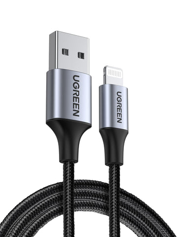 UGREEN iPhone Charger Lightning Cable 2M for iPhone 17/16/15/14/13/12/11/10 | [MFi Certified],Design for iPhone & iPad,PD20W Fast iphone charger cable,Premium nylon braided,Reliable Aluminum Alloy
