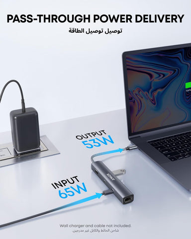 Anker USB C Hub, PowerExpand 6-in-1 USB C PD Ethernet Hub with 65W Power Delivery, 4K HDMI, 1Gbps Ethernet, USB-C Data Port, 2 USB 3.0 Data Ports, for MacBook Pro, MacBook Air, iPad Pro, XPS, and More