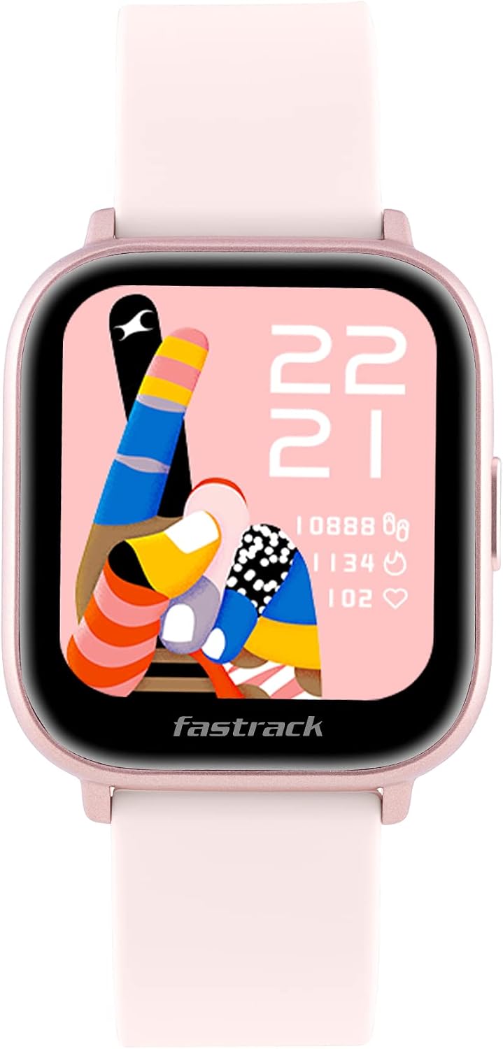 Fastrack Reflex Vybe Smart Watch|1.5” HD Display|50+ Sports Modes|100+ Watchfaces|in-Built Game|BP Monitor|SpO2|Sleep Tracker|Custom Watchface|7 Day Battery|Camera & Music Control|IP68|Rose Gold