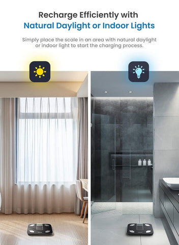 RENPHO Scale for Body Weight, Battery-Free Solar Power Digital Bathroom Smart Scale Bluetooth Body Fat Scale, Body Composition Monitor with App 400lbs - Elis Solar | Best Price UAE | Dubai, Abu Dhabi