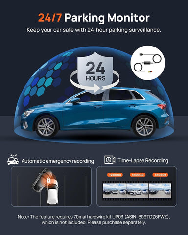 70mai 70mai Pro Plus+ Dash Cam, Black, Dual Channel | Best Price UAE | Dubai, Abu Dhabi