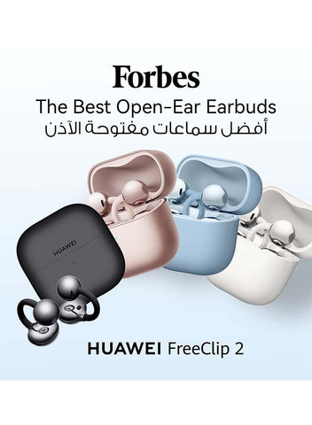 HUAWEI FreeClip 2 Wireless Earphones, Bluetooth Earbuds, Airy C-bridge Design, Adaptive Open-ear Listening, Crystal-clear Calls, 38 Hours Long Battery Life, Compatible with iOS & Android, IP57, white | Best Price UAE | Dubai, Abu Dhabi
