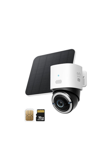 eufy eufy Security 4G LTE Cam S330 with Wi-Fi, 4K UHD Pan Tilt, Wireless, Solar Powered with Solar Panel, AI Human/Vehicle Tracking, with SIM Card | Best Price UAE | Dubai, Abu Dhabi