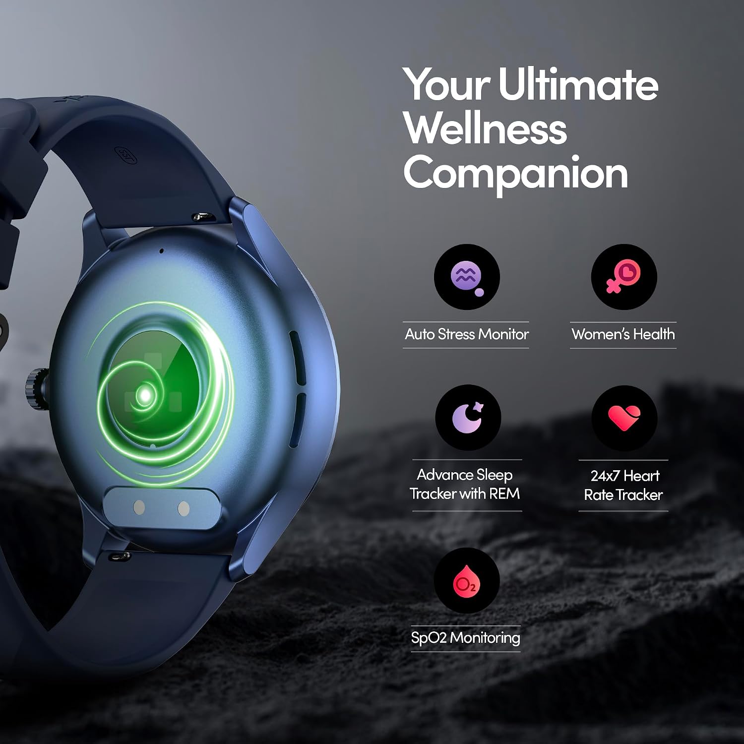 Fastrack Jupiter Flex Smart Watch, 1.38" UltraVu Display, Bluetooth Calling, Health Suite with SpO2, Heart Rate, Sleep Tracking, 100+ Watch Faces, (Blue)