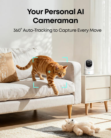 Eufy Security 2K Indoor Cam Pan & Tilt | Smart Home Camera with AI Human & Pet Detection | Motion Tracking | Night Vision | Works with Voice Assistants | MicroSD Storage – No HomeBase Required